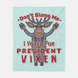 Lustiger Weihnachtspräsident Vixen Reindeer Fleecedecke