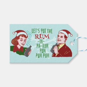Lustiger WeihnachtsRetro Rum-erwachsenes Geschenkanhänger