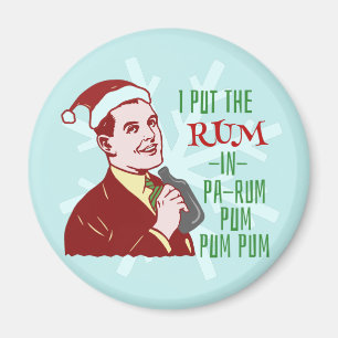 Lustiger WeihnachtsRetro Rum-trinkender Magnet
