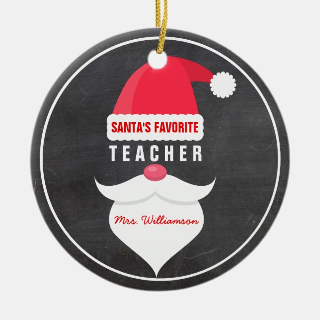 Lustiger Weihnachtssankt Keramikornament (Vorne)