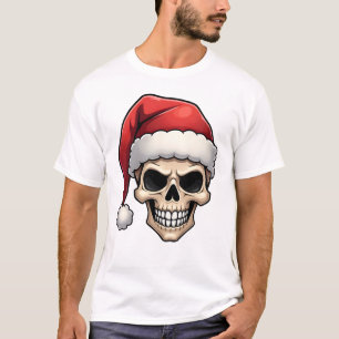 Lustiger Weihnachtsschädel Santa XMES Herren Damen T-Shirt