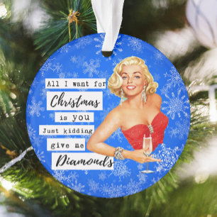 Lustiger Weihnachtsschmuck Retro Beste Freundin Di Ornament