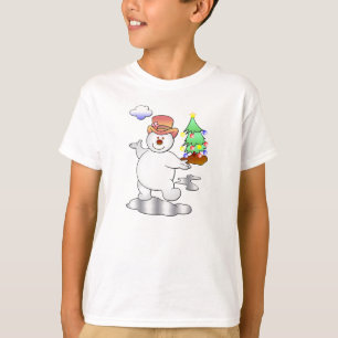 Lustiger WeihnachtsSnowman stehend in einer T-Shirt