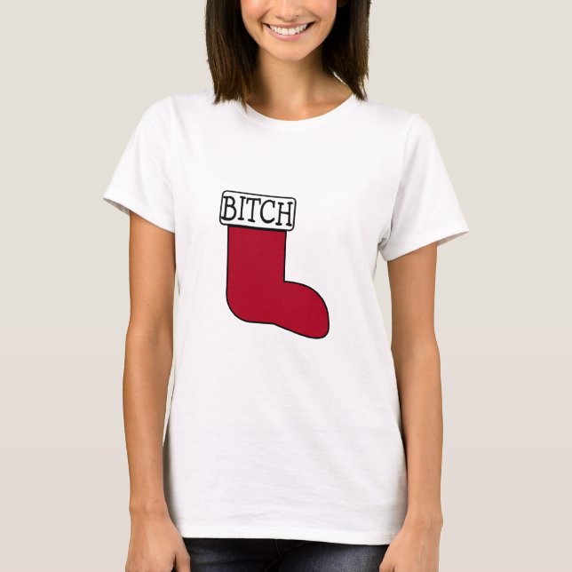 Lustiger WeihnachtsStrumpf T-Shirt (Vorderseite)