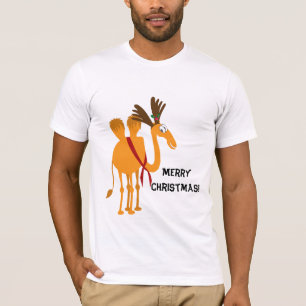 Lustiger WeihnachtsT - Shirt - Kamel im Ren-Anzug