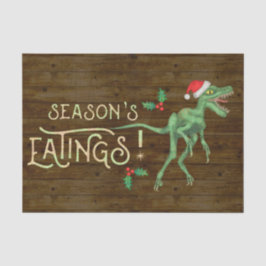 Lustiger Weihnachtsvelociraptor-Dinosaurier Seidenpapier