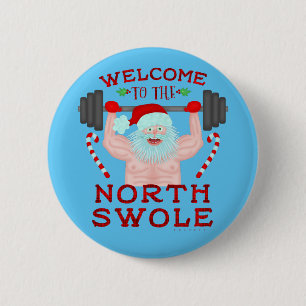 Lustiger Weihnachtsweihnachtsmann Swole Button