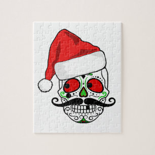 Lustiger Weihnachtszuckerschädel