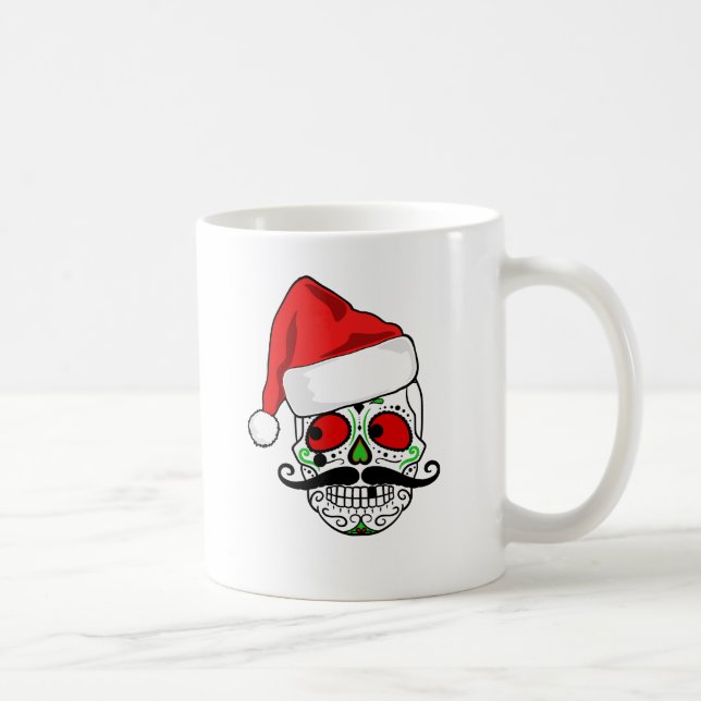Lustiger Weihnachtszuckerschädel Kaffeetasse (Rechts)