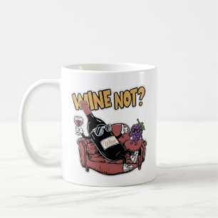 Lustiger Wein und Trauben Kaffeetasse