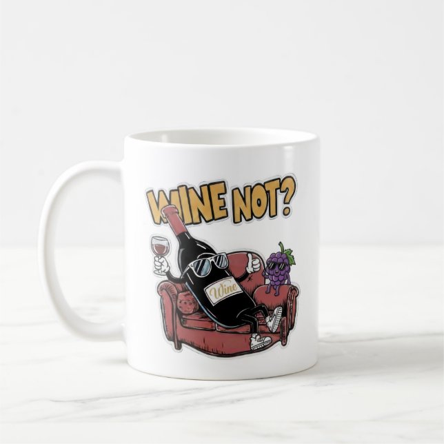 Lustiger Wein und Trauben Kaffeetasse (Links)