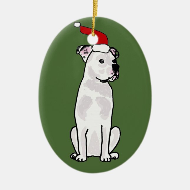 Lustiger weißer amerikanischer keramik ornament (Vorne)