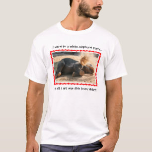 Lustiger weißer Elefant, aller, den ich got, war T-Shirt