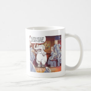 Lustiger weißer Elefant im Raum Kaffeetasse