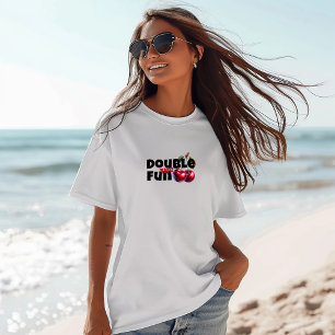 Lustiger weißer roter Kirsch-Vibe-Slogan Muttertag T-Shirt