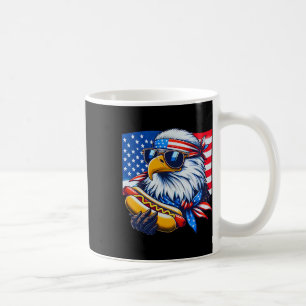 Lustiger Weißkopfseeadler Hotdog Amerikanische Fla Kaffeetasse