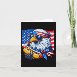 Lustiger Weißkopfseeadler Hotdog Amerikanische Fla Karte