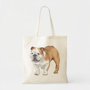 Lustiger Welpe Hund Cartoon Süße Bulldogge Tragetasche