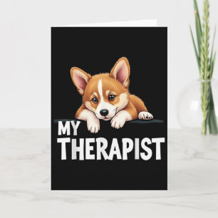 Lustiger Welpe Mein Therapeut Welsh Corgi Hund Karte