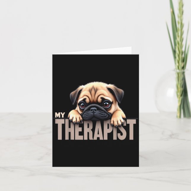 Lustiger Welpe Mein Therast-Pug-Hund  Karte (Vorderseite)