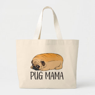 Lustiger Welpen-Cartoon-Hund Liebhaber Süßer Pug Jumbo Stoffbeutel