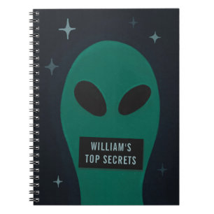 Lustiger Weltraum-Alien. Humor-Witz-Cartoon-UFO. G Notizblock