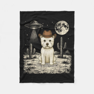 Lustiger West Highland White Terrier Cowboy Wester Fleecedecke