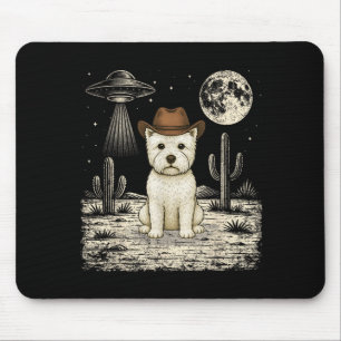Lustiger West Highland White Terrier Cowboy Wester Mousepad