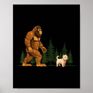 Lustiger West Highland White Terrier Westie Bigfoo Poster