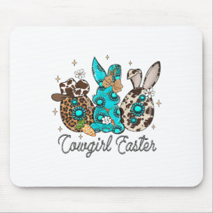 Lustiger Western-Oster-Tag Süßer Hase Cowgirl Oste Mousepad