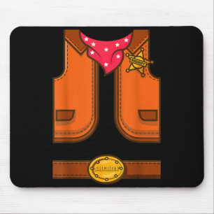 Lustiger Western Sheriff Halloween Cowboy Weste Ei Mousepad
