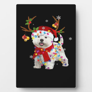 Lustiger Westie-Weihnachts-T-Shirt-Rentier-Weihnac Fotoplatte