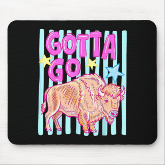 Lustiger westlicher Bison muss zum Büffel-Rodeo-So Mousepad