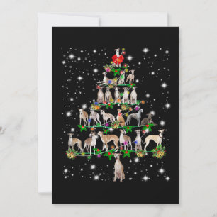 Lustiger Whippet-Weihnachtsbaum-Anhänger-Dekor Ges Feiertagskarte