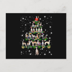 Lustiger Whippet-Weihnachtsbaum-Schmuck-Dekoration Feiertagspostkarte