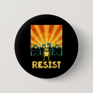 Lustiger Widerstand Portland Frosch Protest Button