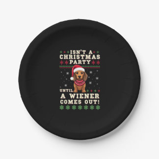 Lustiger Wiener Hund Weihnachten Dachshund Feierta Pappteller