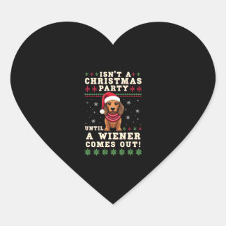 Lustiger Wiener Hund Weihnachten Dachshund Urlaub  Herz-Aufkleber