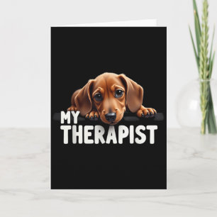 Lustiger Wiener Welpe Mein Therapeut Dachshund Hun Karte