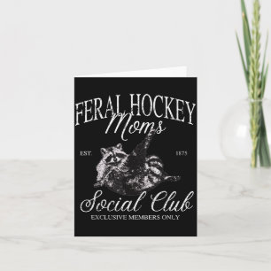 Lustiger Wilder Hockey-Mütter Sozialclub Waschbär Karte
