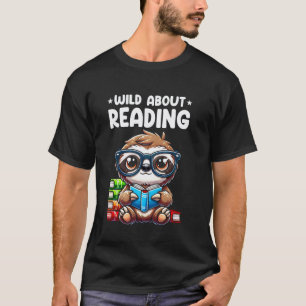 Lustiger Wilder Über Lesebuch Liebhaber Faultier T-Shirt