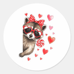 Lustiger Wilder Waschbär Valentinstag Sarkastische Runder Aufkleber