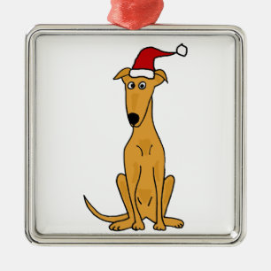 Lustiger Windhund-Hund in der Ornament Aus Metall
