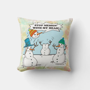 Lustiger Wintersnowmen-Cartoon Kissen