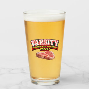 Lustiger Wisconsin-Fleisch-Verlosung Varsity-Team- Glas