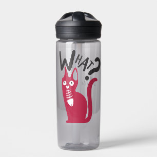Lustiger Witz mit Magenta-Katze Cartoon Trinkflasche