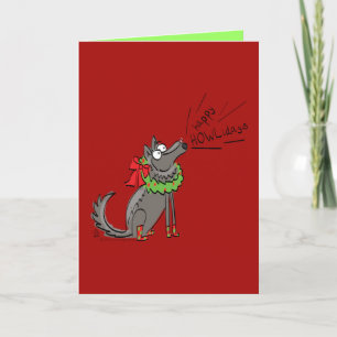 Lustiger Wolf Weihnachten Frohe Howlidays Ferien Karte