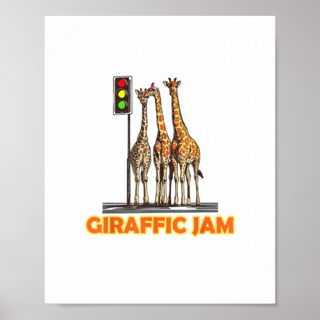 Lustiger Wortspiel-Giraffen-Jam Poster (Vorne)