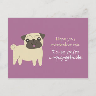 Lustiger Wortwitz - Purple Pug Illustrated Postkarte