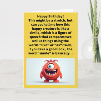 Lustiger Wortwitz-Simile Alles Gute zum Geburtstag Karte